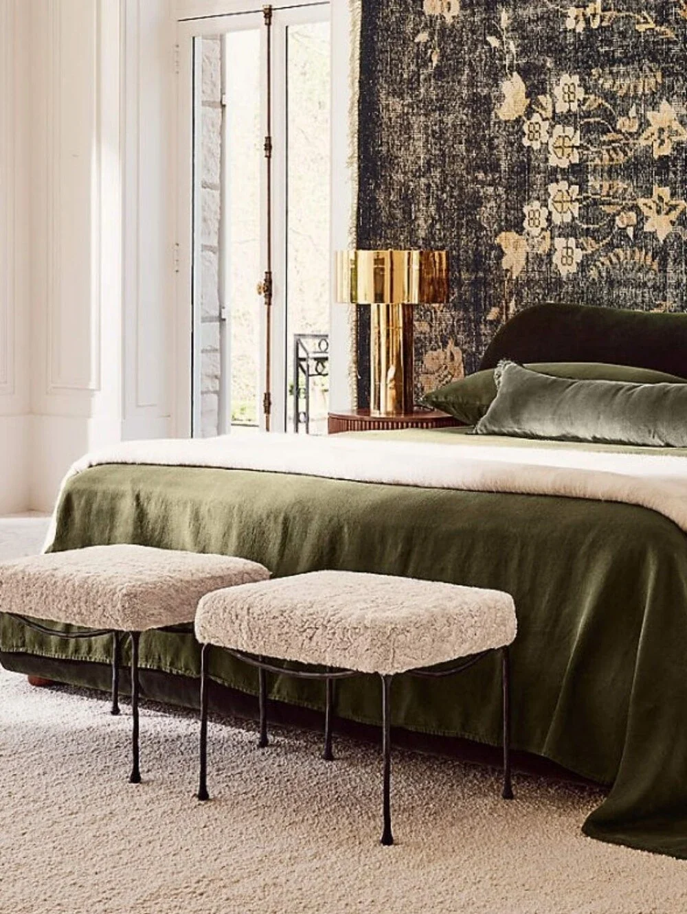 NEW!!! Exclusive Classic European Linen Forest Green King Sheet Set